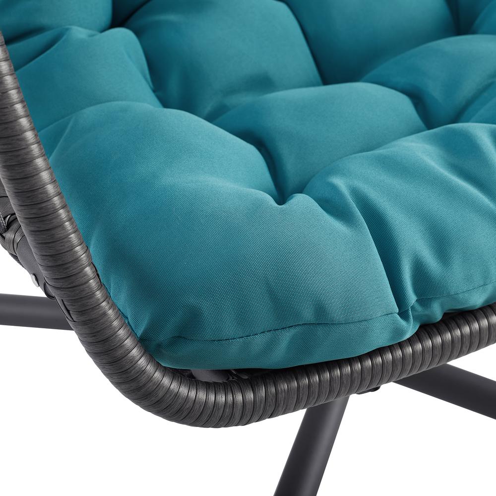 Swing Egg Chair with Stand - Grey/Teal. Picture 5