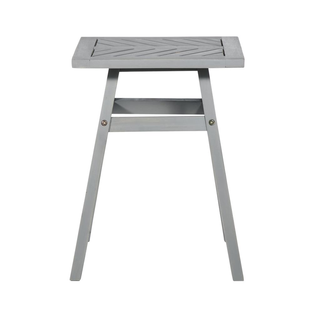 Outdoor Chevron Side Table - Grey Wash. Picture 1