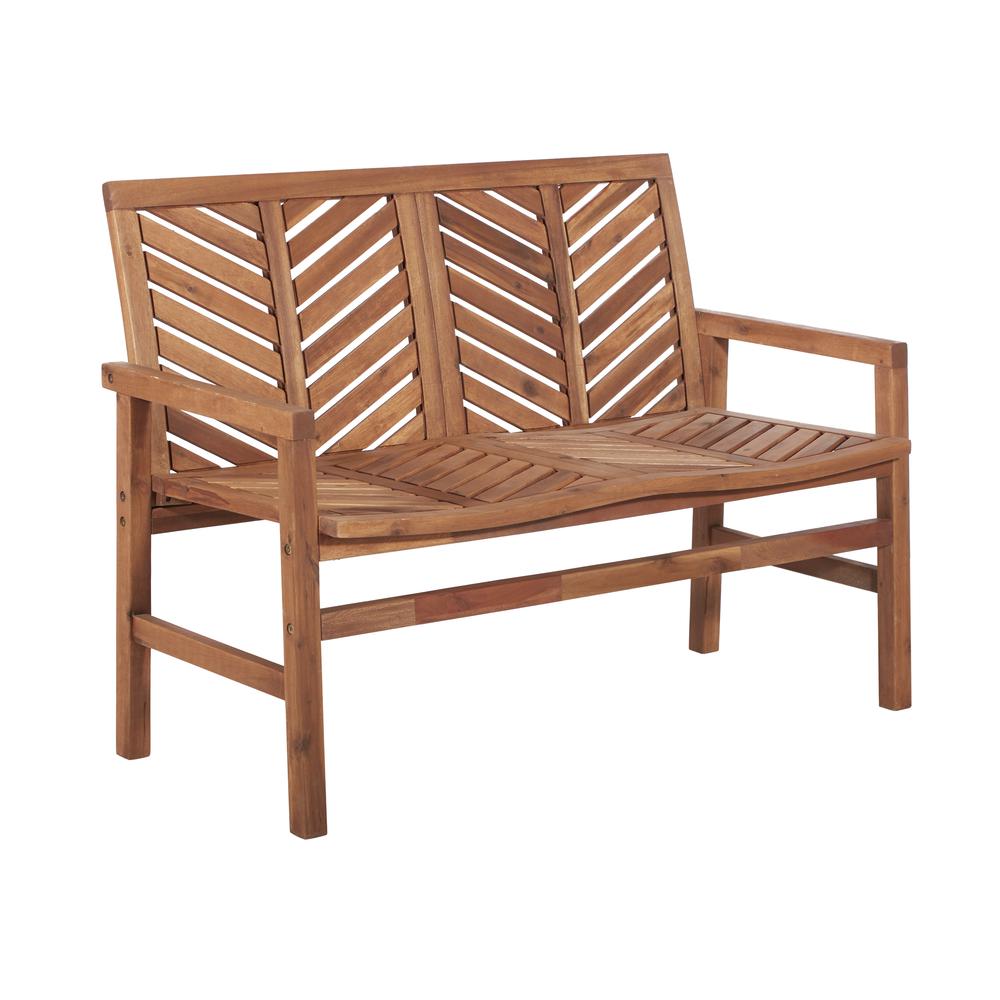 2-Piece Chevron Outdoor Patio Chat Set - Brown. Picture 1