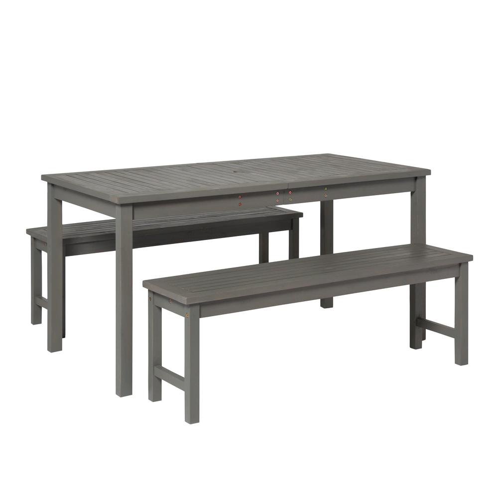 3-Piece Simple Outdoor Patio Dining Set - Grey Wash. The main picture.