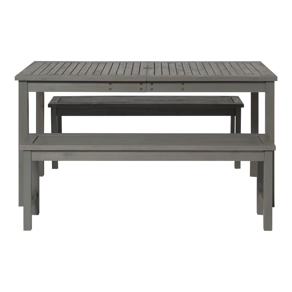 3-Piece Simple Outdoor Patio Dining Set - Grey Wash. Picture 3