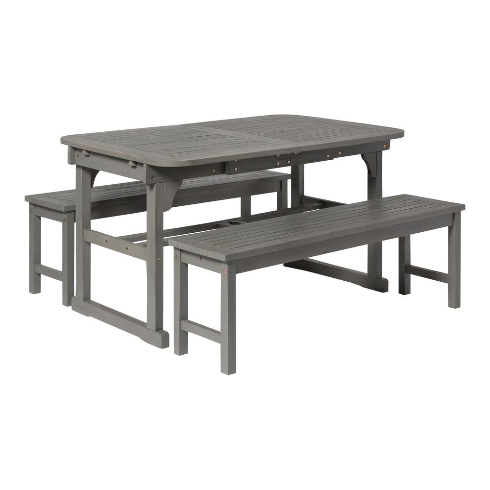 3-Piece Classic Outdoor Patio Dining Set - Grey Wash. Picture 1