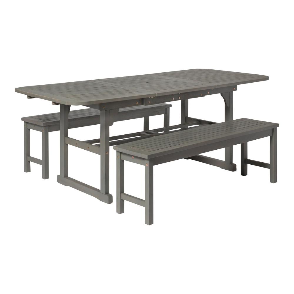 3-Piece Classic Outdoor Patio Dining Set - Grey Wash. Picture 3