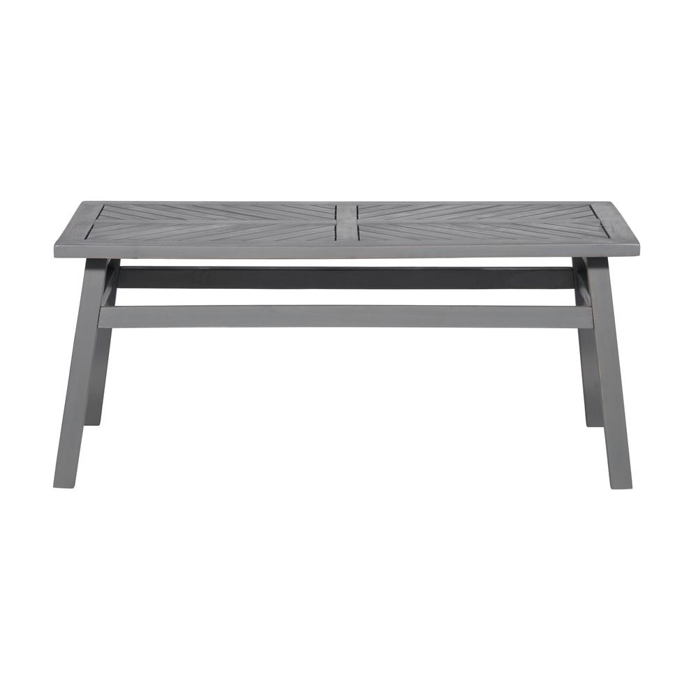 Outdoor Chevron Coffee Table - Grey Wash. Picture 1