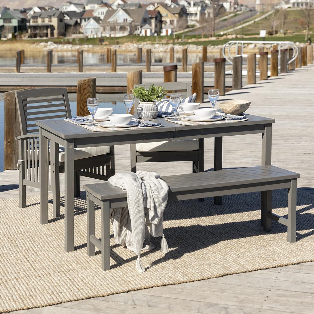 4-Piece Simple Outdoor Patio Dining Set - Grey Wash. Picture 2