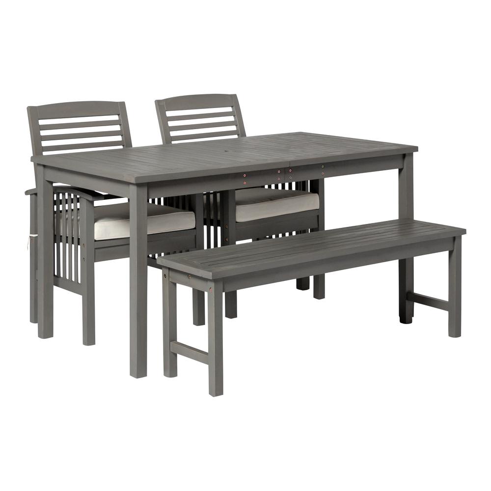 4-Piece Simple Outdoor Patio Dining Set - Grey Wash. Picture 1