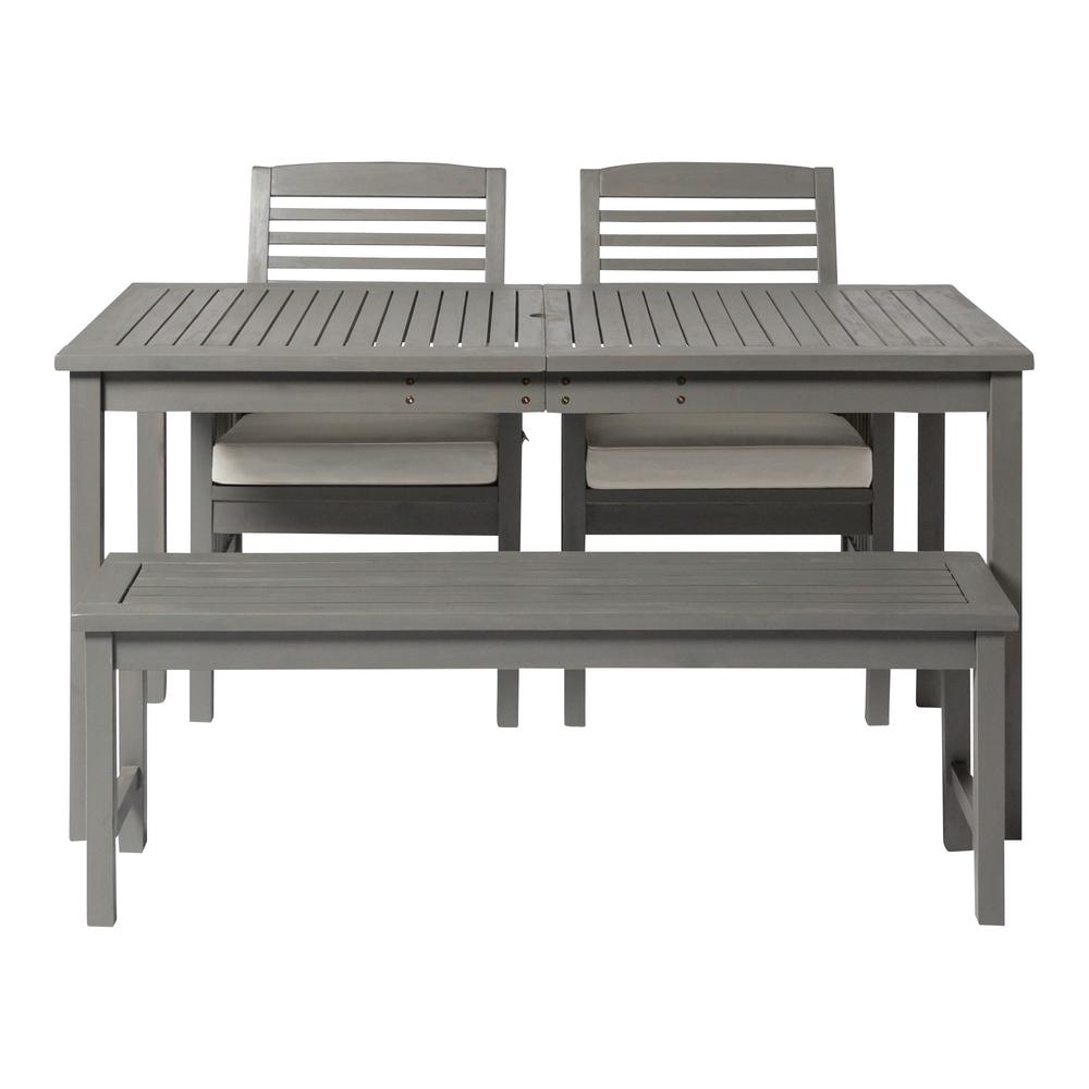 4-Piece Simple Outdoor Patio Dining Set - Grey Wash. Picture 3