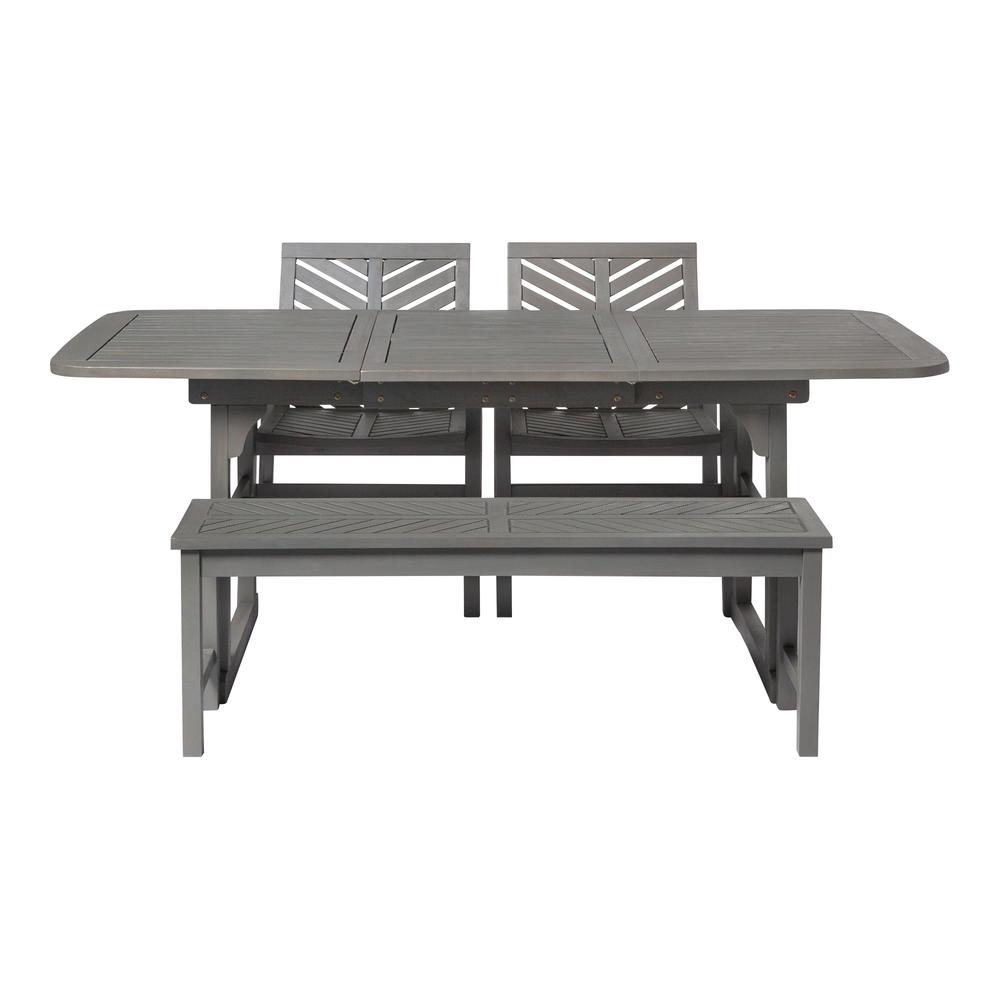 4-Piece Extendable Outdoor Patio Dining Set - Grey Wash. Picture 4