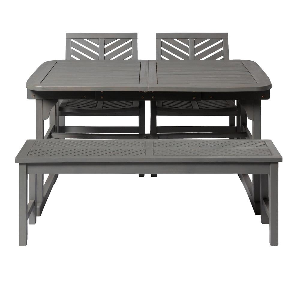 4-Piece Extendable Outdoor Patio Dining Set - Grey Wash. Picture 5