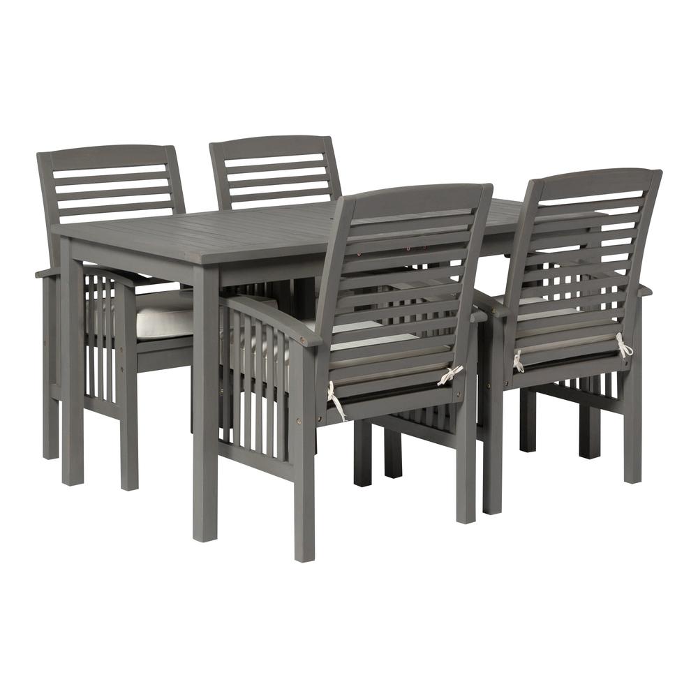 5-Piece Simple Outdoor Patio Dining Set - Grey Wash. Picture 1