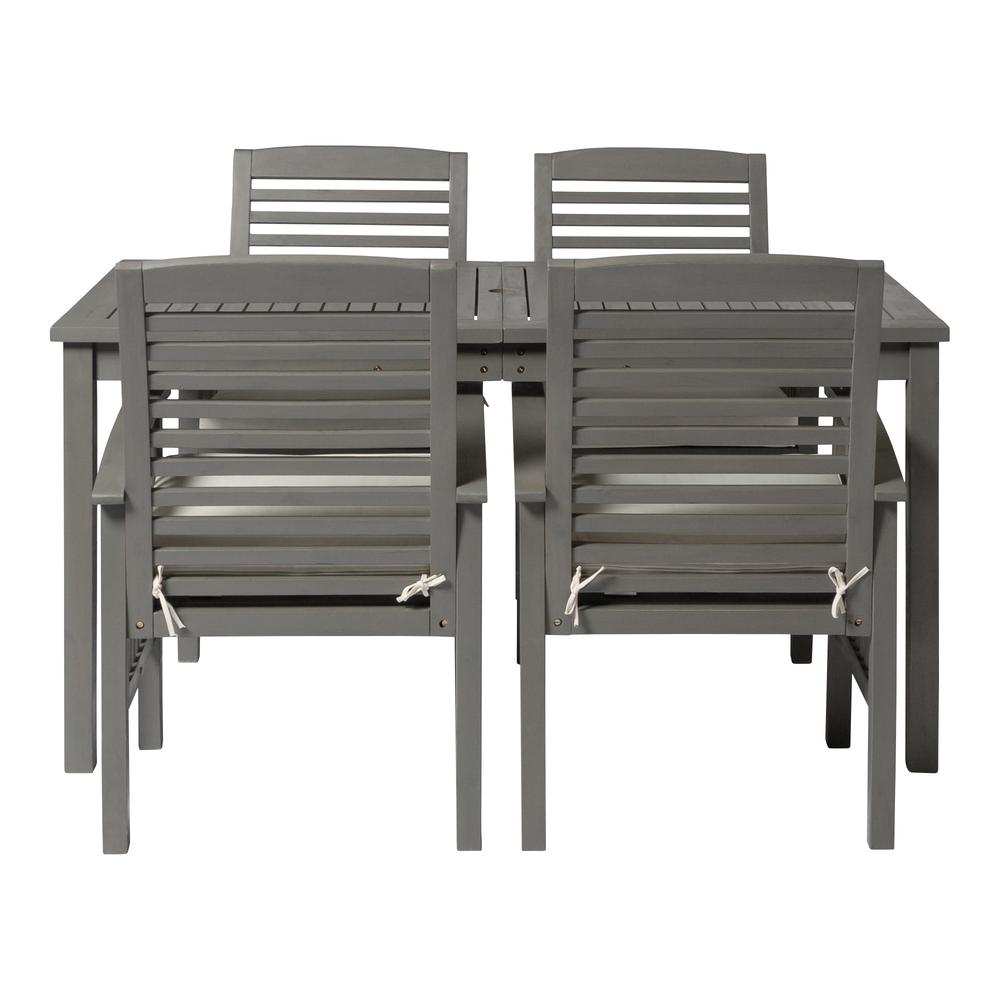 5-Piece Simple Outdoor Patio Dining Set - Grey Wash. Picture 3