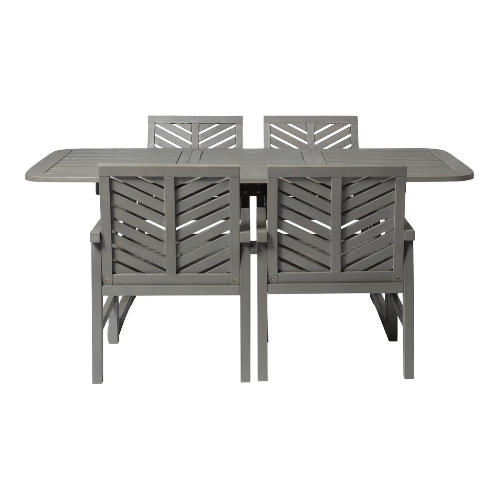 5-Piece Extendable Outdoor Patio Dining Set - Grey Wash. Picture 4