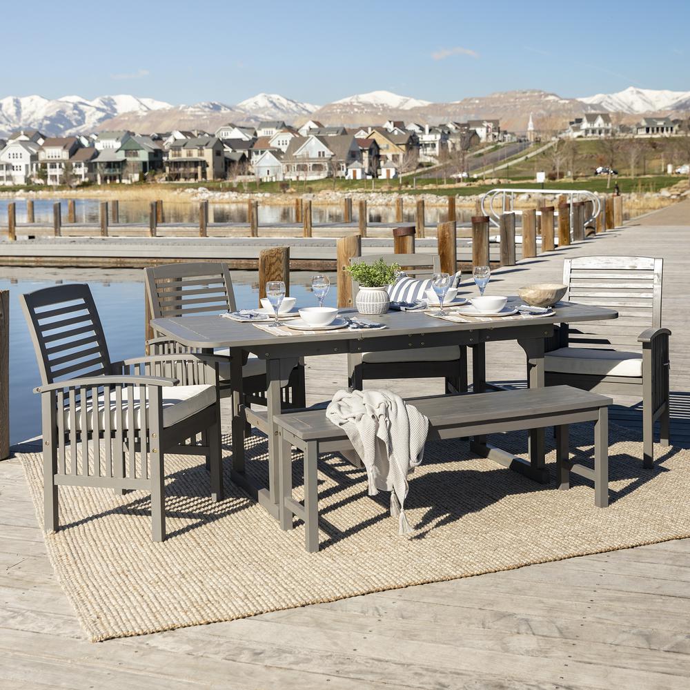 6-Piece Classic Outdoor Patio Dining Set - Grey Wash. Picture 2
