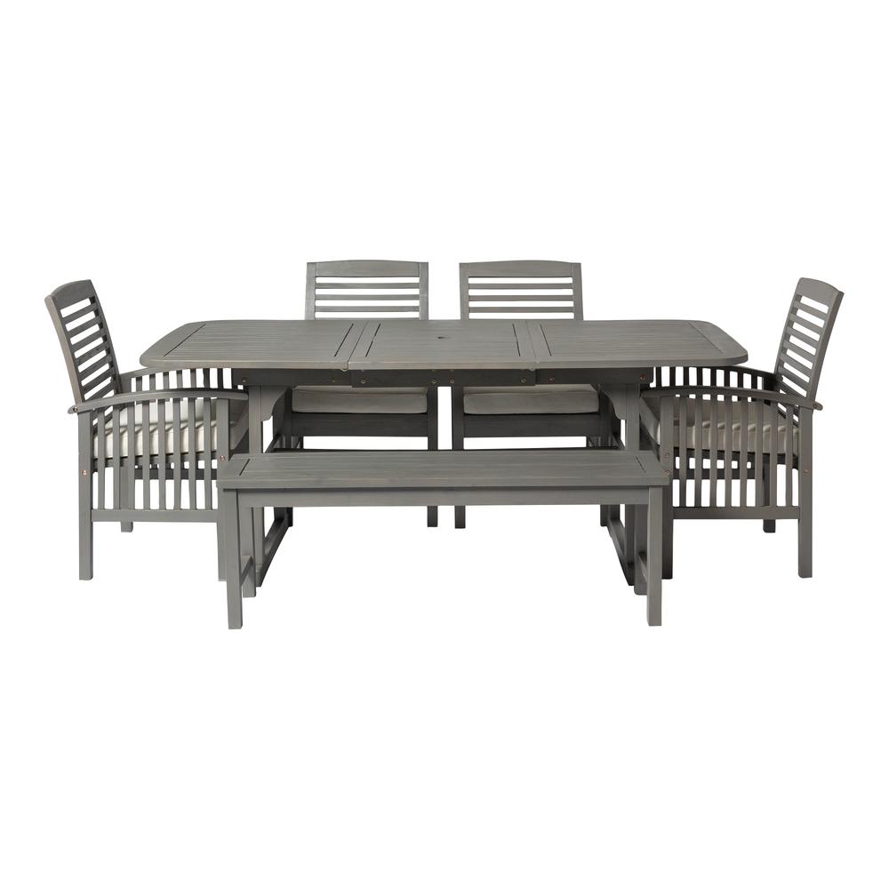 6-Piece Classic Outdoor Patio Dining Set - Grey Wash. Picture 3