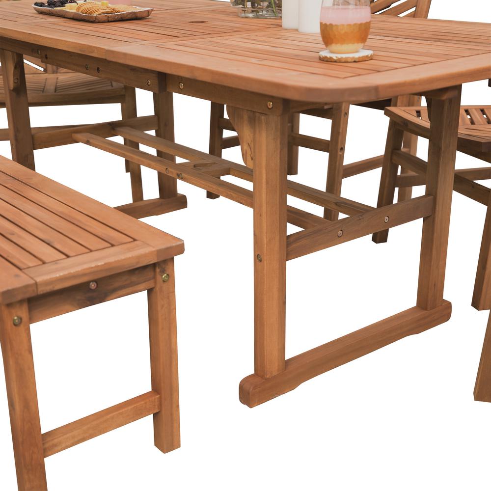 6-Piece Extendable Outdoor Patio Dining Set - Brown. Picture 5