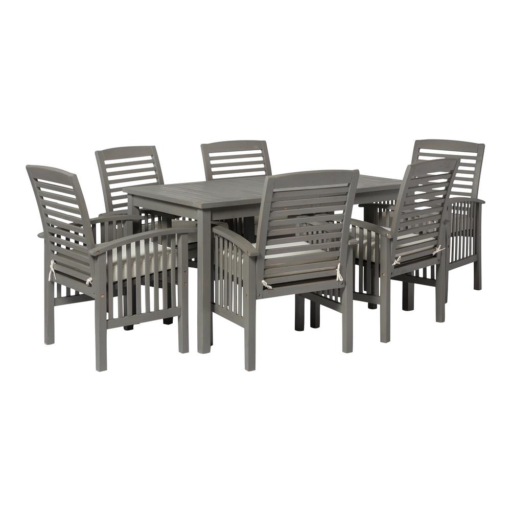 7-Piece Simple Outdoor Patio Dining Set - Grey Wash. The main picture.