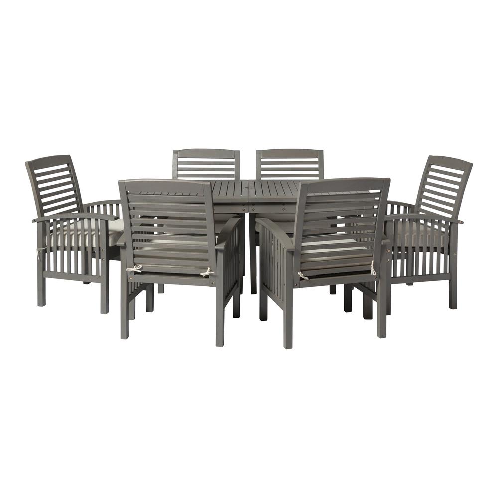 7-Piece Simple Outdoor Patio Dining Set - Grey Wash. Picture 3