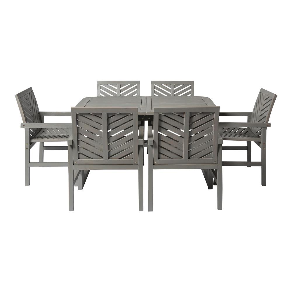 7-Piece Extendable Outdoor Patio Dining Set - Grey Wash. Picture 4