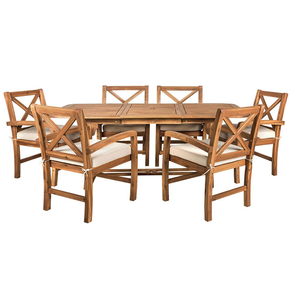 7-Piece X-Back Patio Dining Set with Cushions. Picture 3