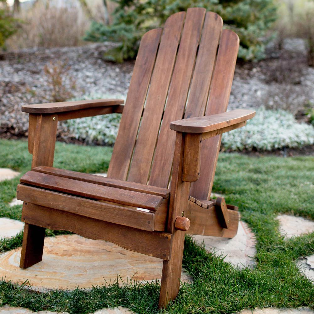 Acacia Adirondack Chair - Dark Brown. Picture 2