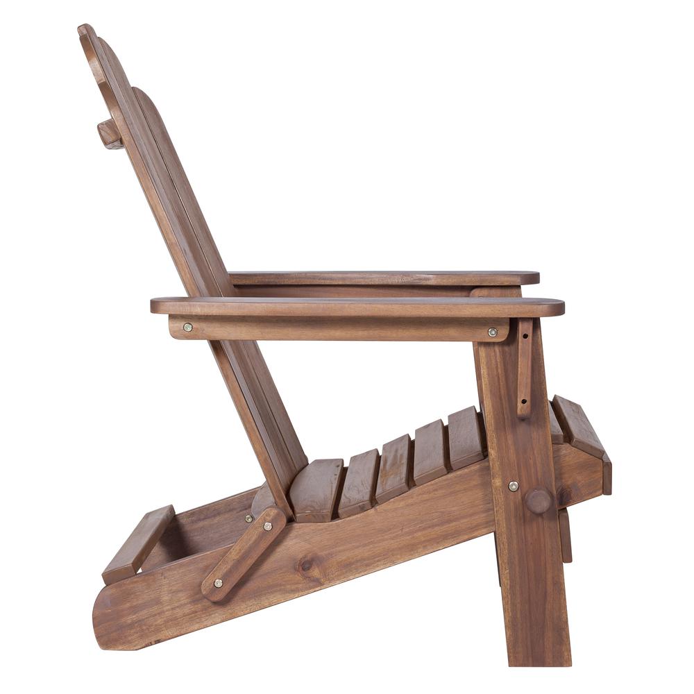 Acacia Adirondack Chair - Dark Brown. Picture 3