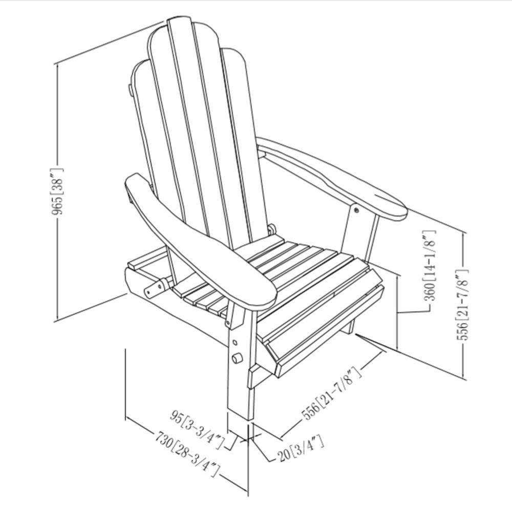 Acacia Adirondack Chair - Dark Brown. Picture 4