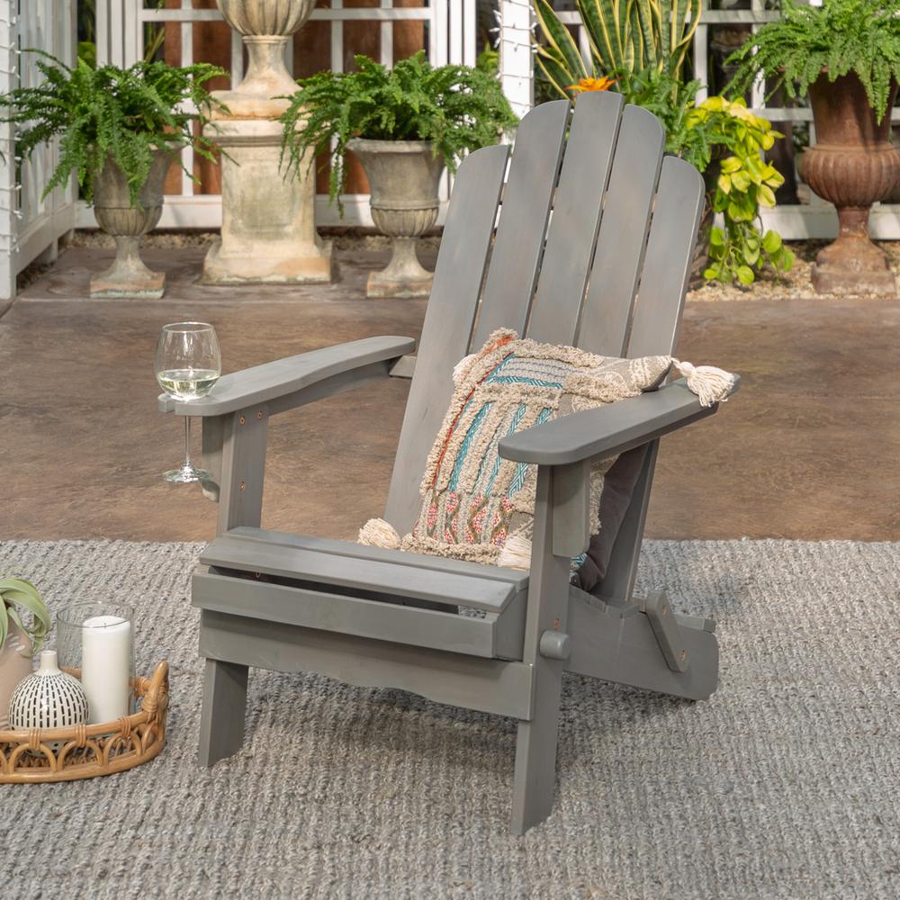 Acacia Outdoor Adirondack Chair - Gray Wash. Picture 2