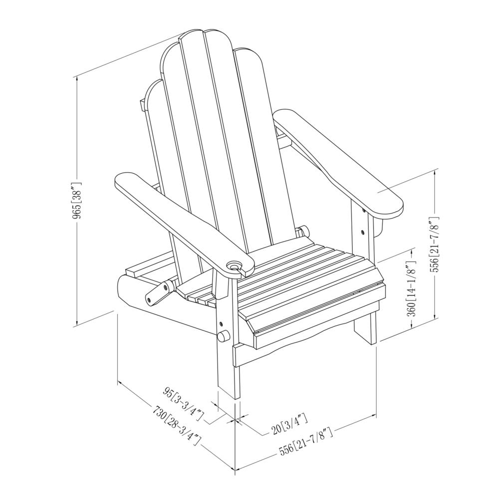 Acacia Outdoor Adirondack Chair - Gray Wash. Picture 6