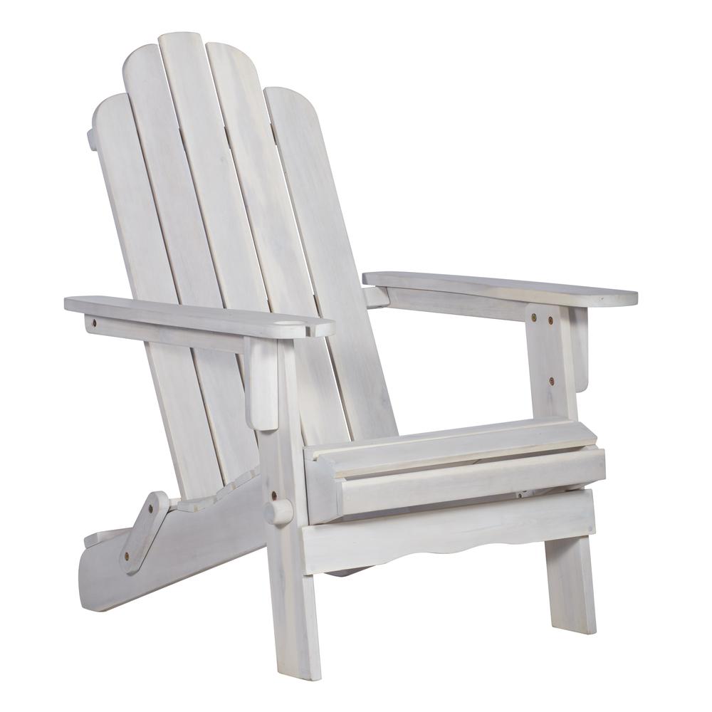Acacia Outdoor Adirondack Chair - White Wash. The main picture.
