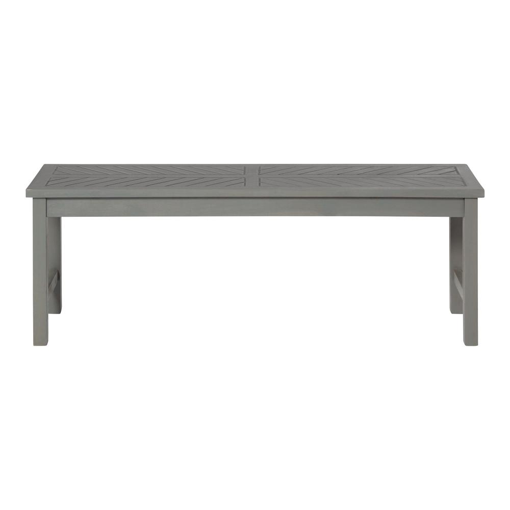 53" Modern Patio Dining Bench - Grey Wash. Picture 1
