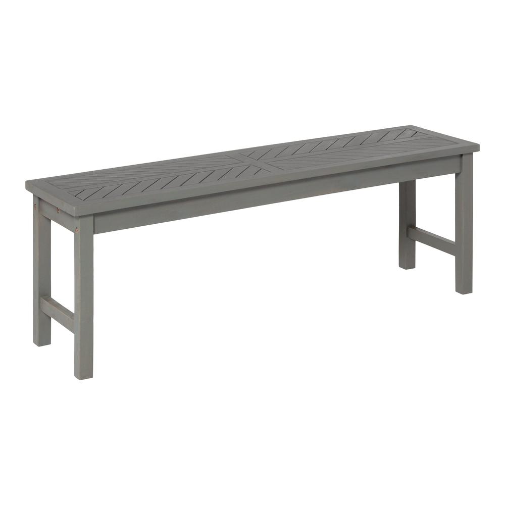 53" Modern Patio Dining Bench - Grey Wash. Picture 3