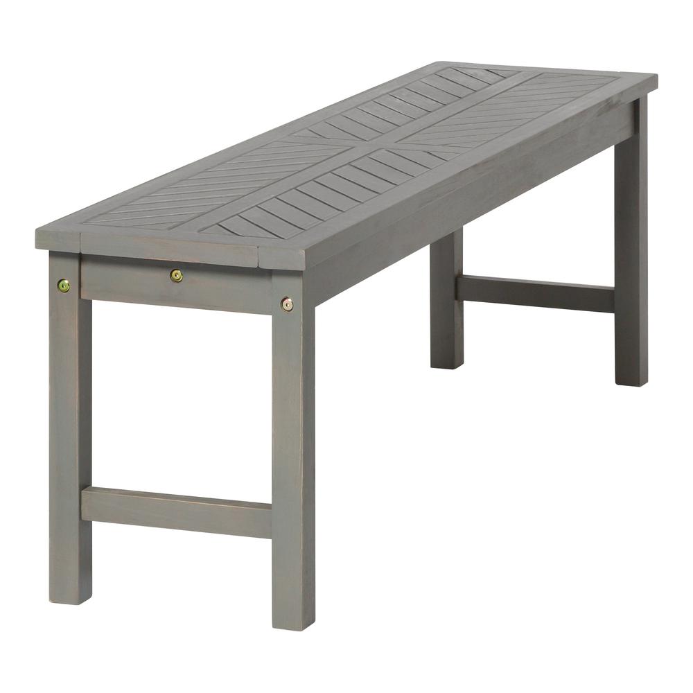 53" Modern Patio Dining Bench - Grey Wash. Picture 4