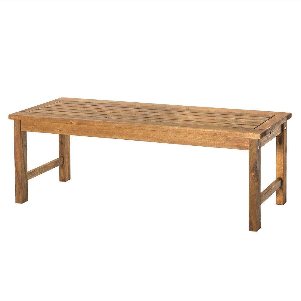 Acacia Wood Patio Bench - Brown. Picture 1
