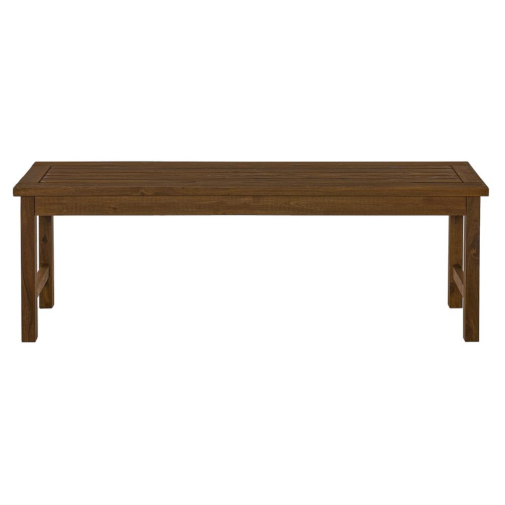 Acacia Wood Patio Bench - Dark Brown. Picture 3