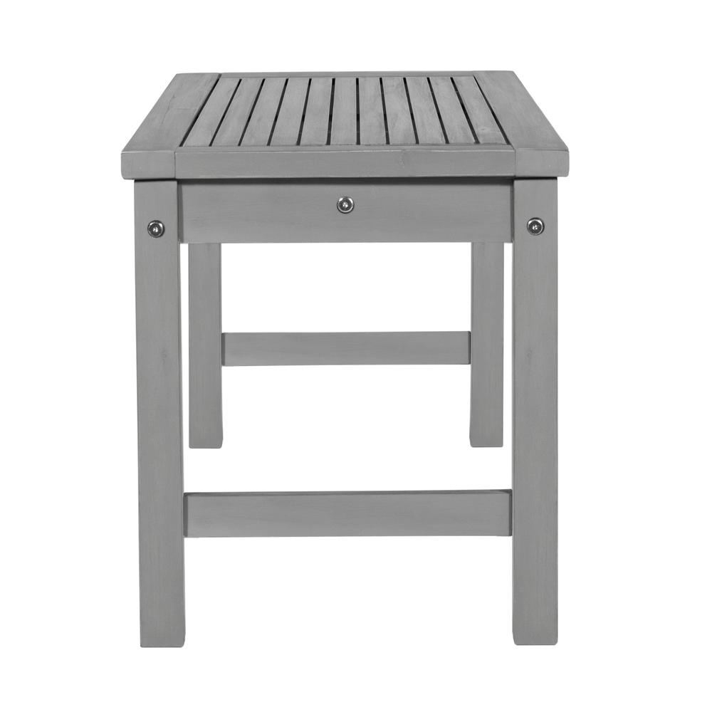 Acacia Wood Patio Dining Bench - Grey Wash. Picture 3