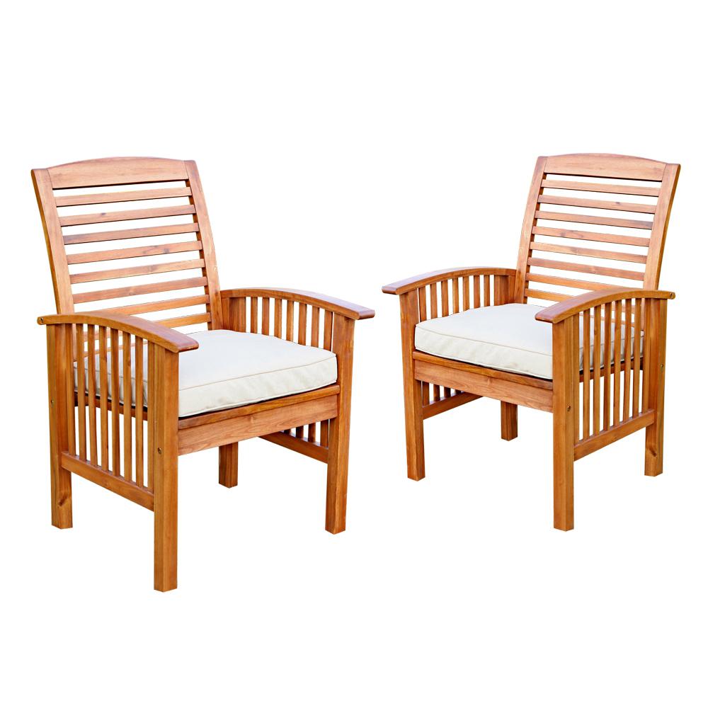Brown Acacia Wood Patio Chairs , Belen Kox. Picture 1