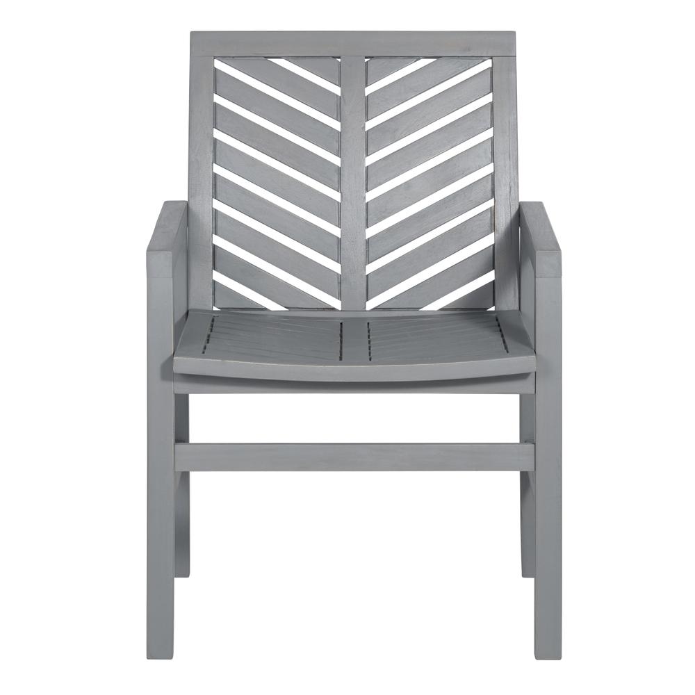 Outdoor Chevron Chair, set of 2 - Grey Wash. Picture 1