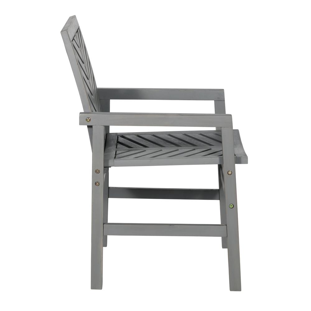 Outdoor Chevron Chair, set of 2 - Grey Wash. Picture 3