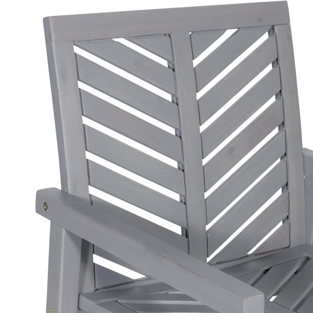 Outdoor Chevron Chair, set of 2 - Grey Wash. Picture 4