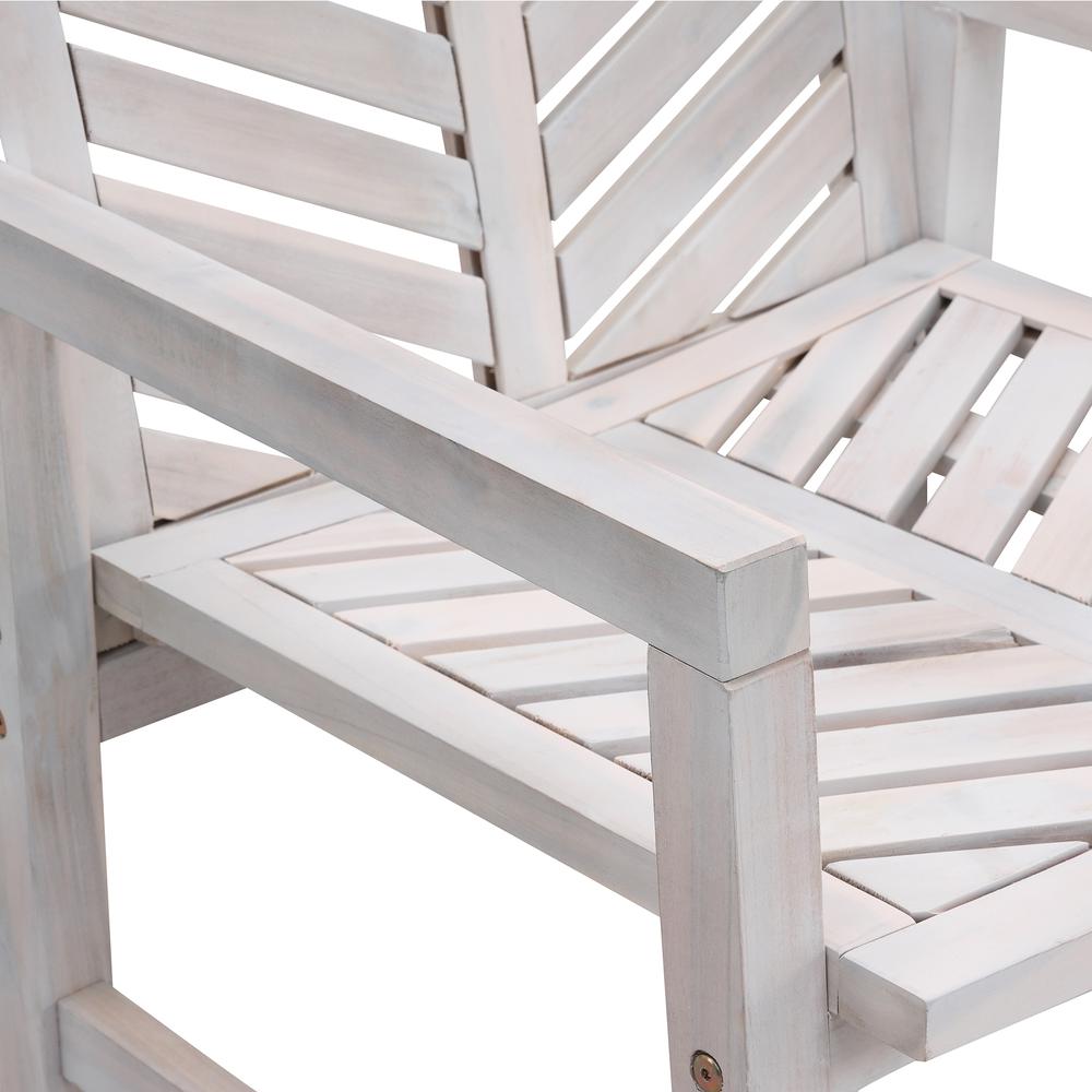 Vincent Wood Chevron Patio Chair, Set of 2 - White Wash. Picture 5