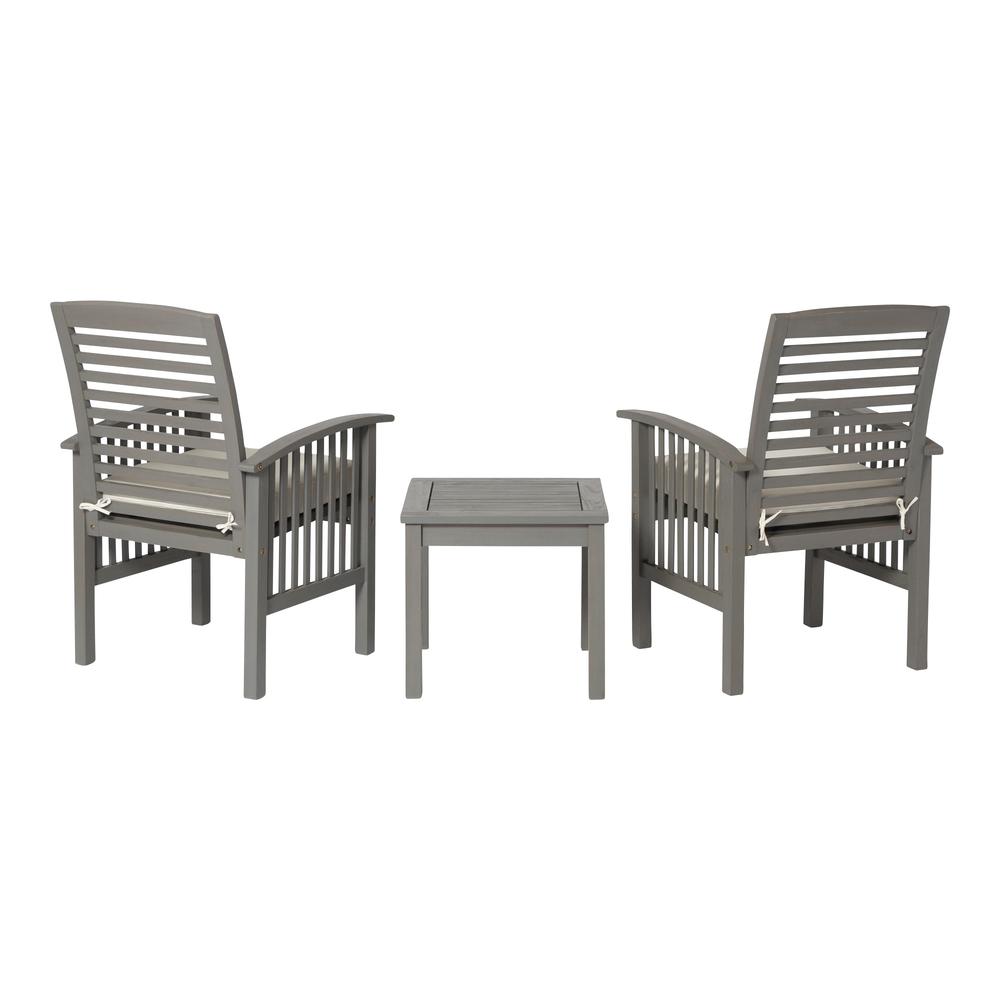 3-Piece Classic Outdoor Patio Chat Set - Grey Wash. Picture 4