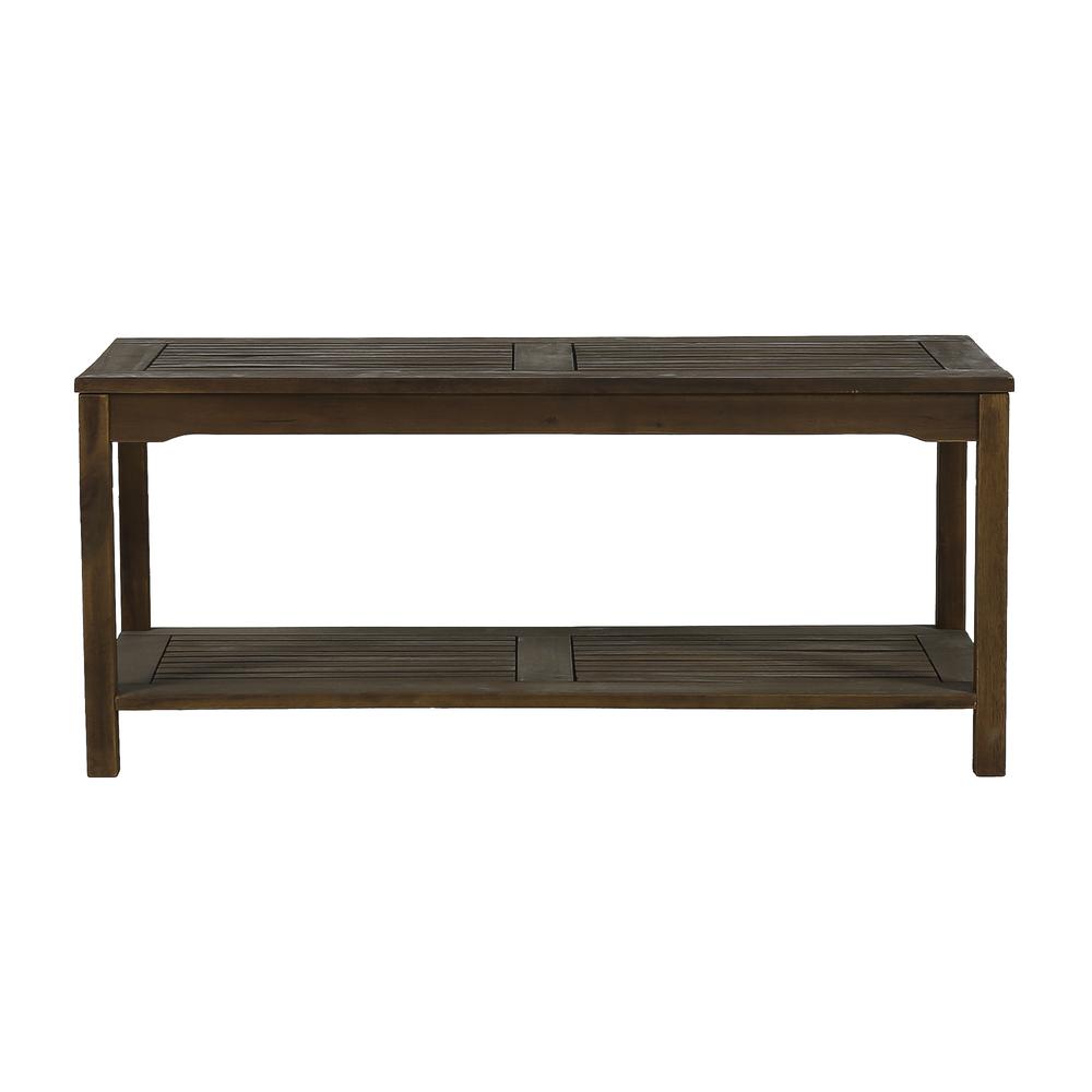 Acacia Wood Patio Coffee Table - Dark Brown. Picture 3