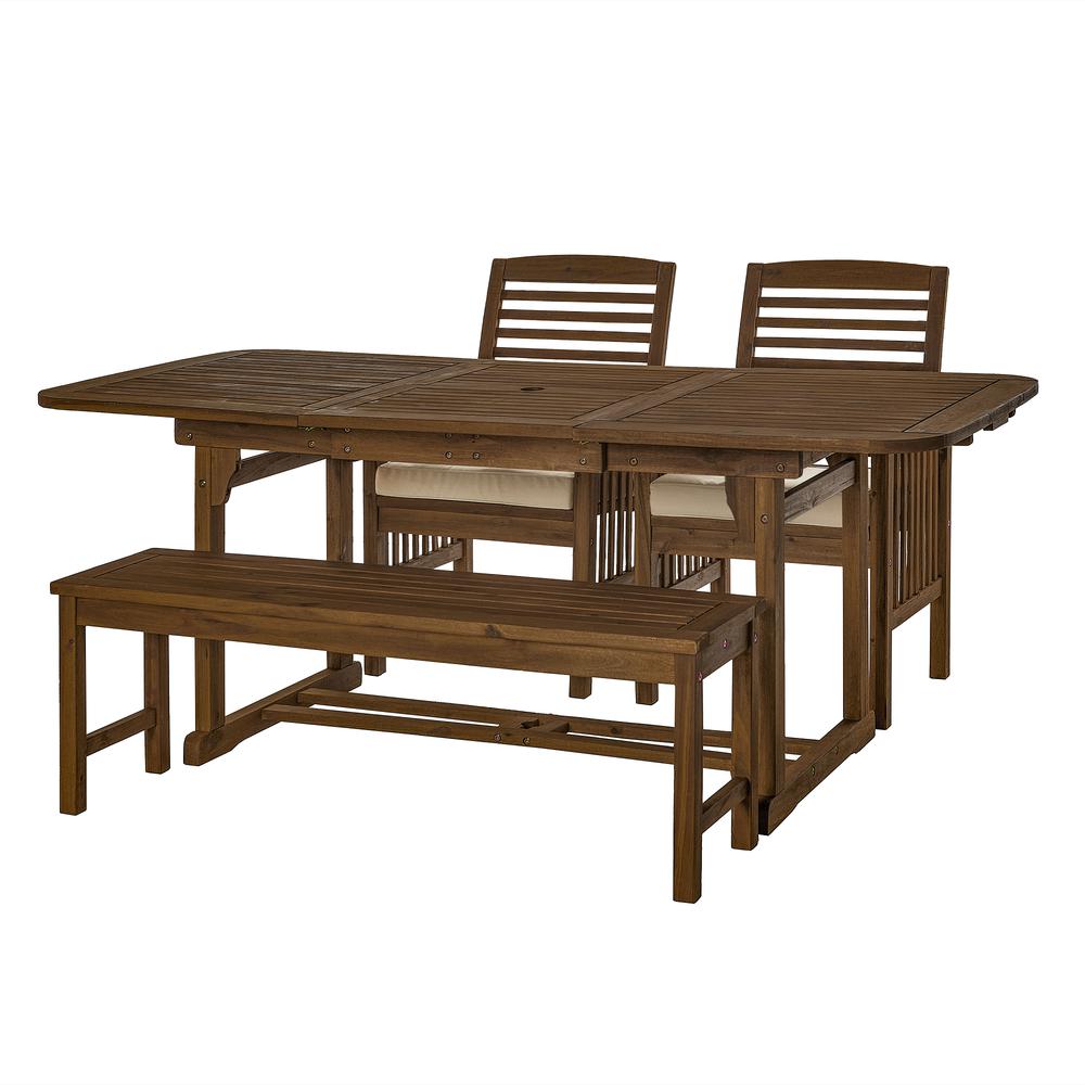 4 Piece Patio Dining Table Set - Dark Brown. The main picture.