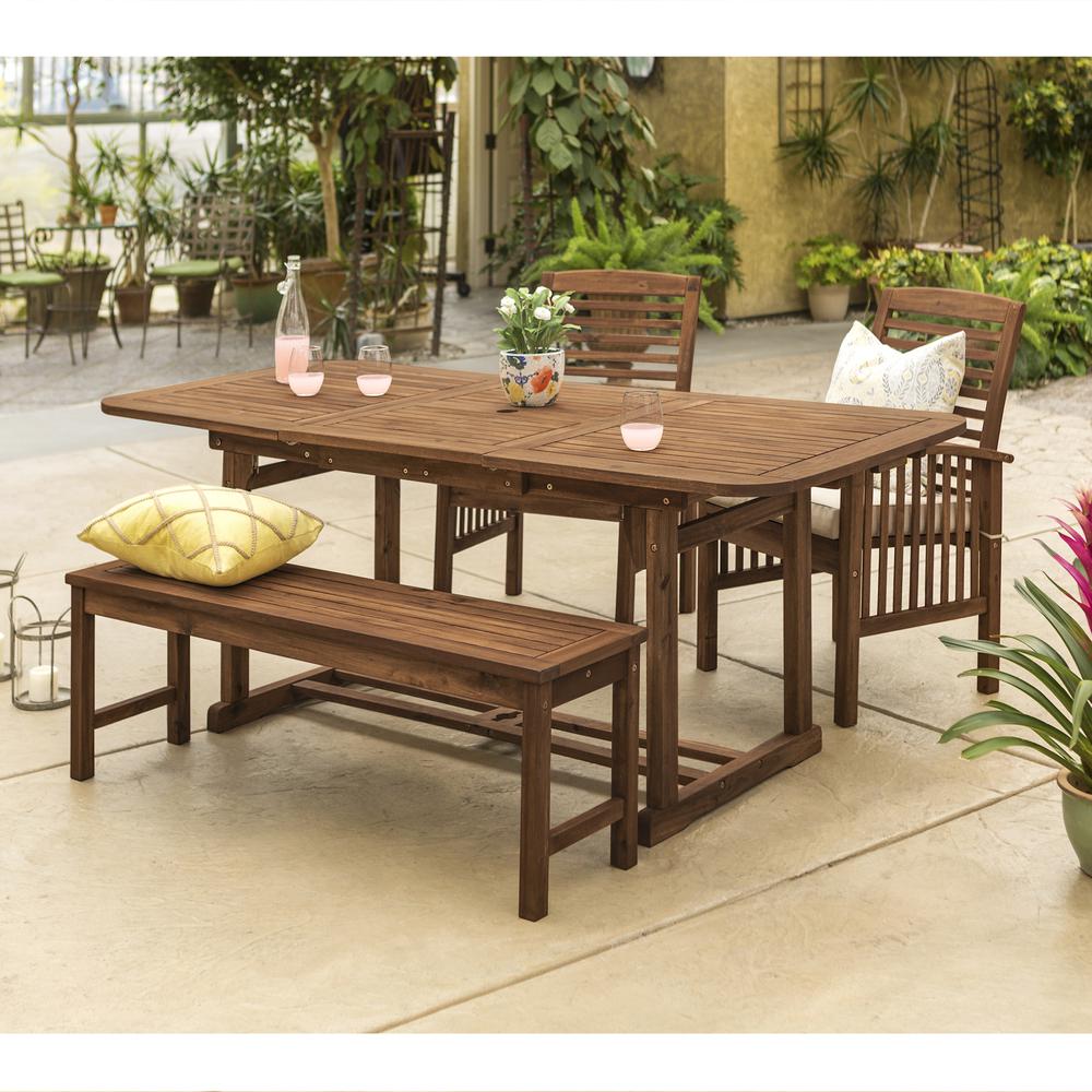 4 Piece Patio Dining Table Set - Dark Brown. Picture 2