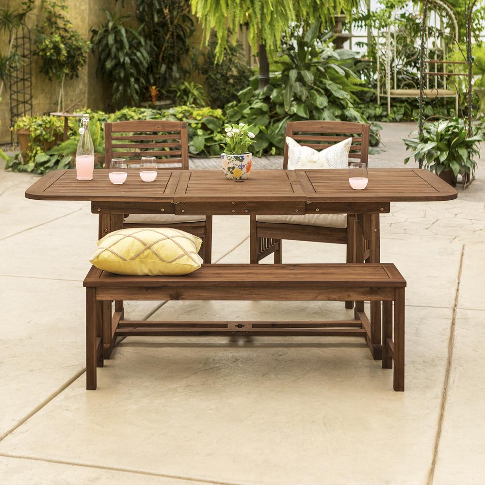 4 Piece Patio Dining Table Set - Dark Brown. Picture 3