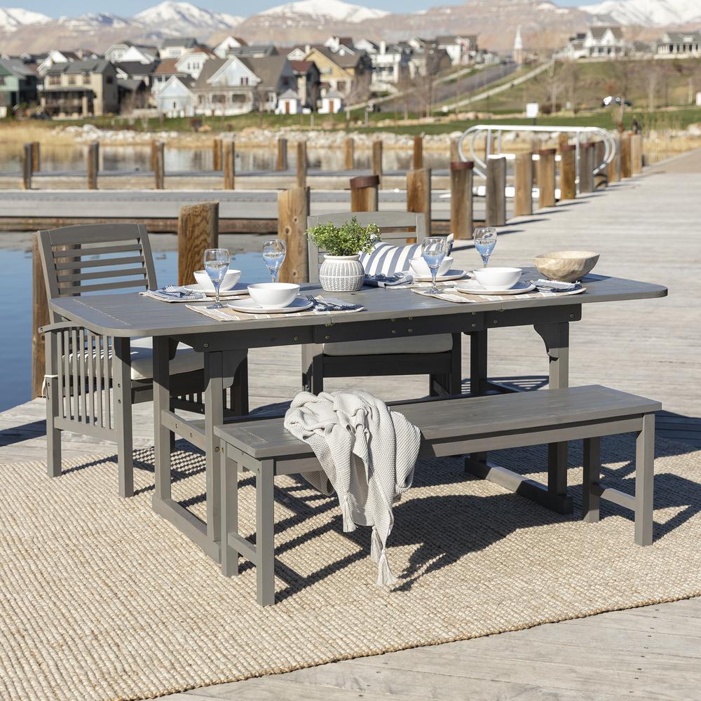 4-Piece Classic Outdoor Patio Dining Set - Grey Wash. Picture 2