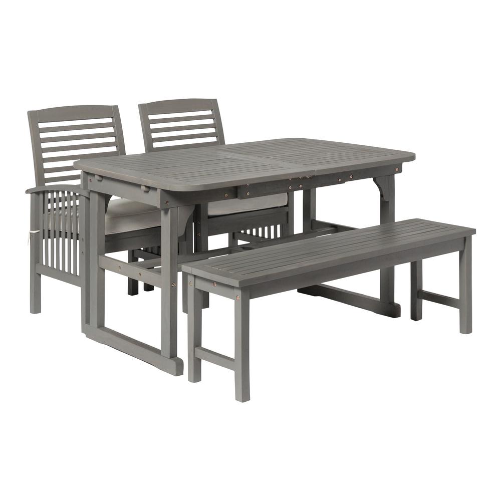 4-Piece Classic Outdoor Patio Dining Set - Grey Wash. The main picture.