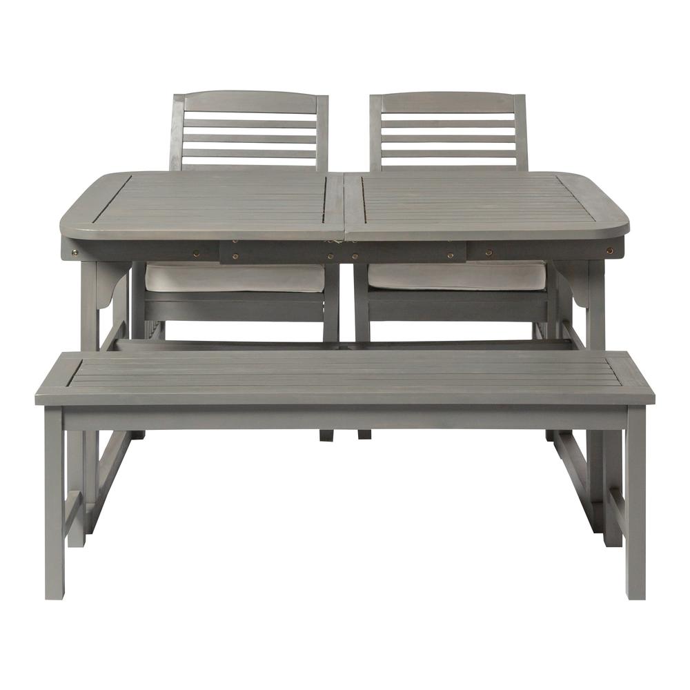 4-Piece Classic Outdoor Patio Dining Set - Grey Wash. Picture 3