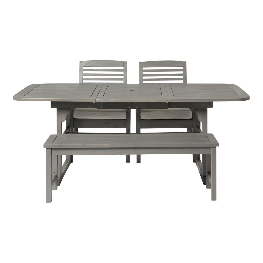 4-Piece Classic Outdoor Patio Dining Set - Grey Wash. Picture 4