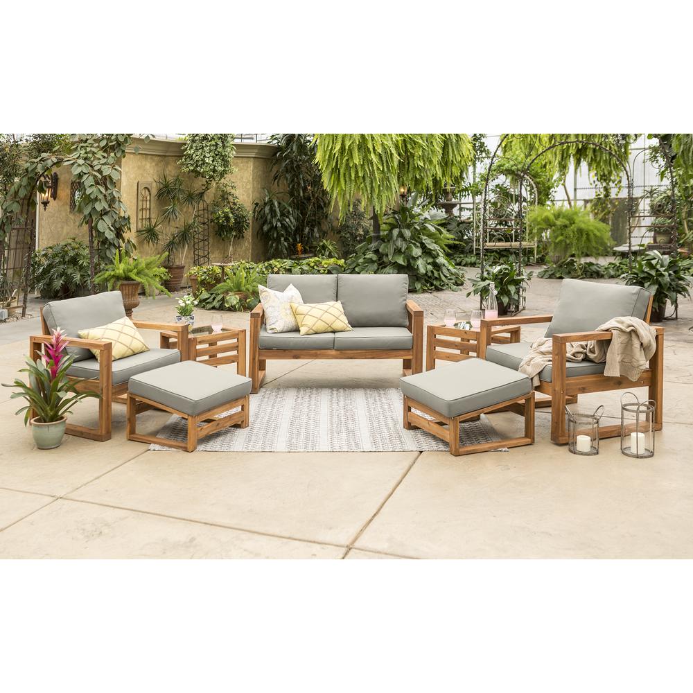 Hudson Collection 7 Piece Outdoor Patio Chat Set - Grey/Brown. Picture 2